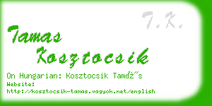 tamas kosztocsik business card